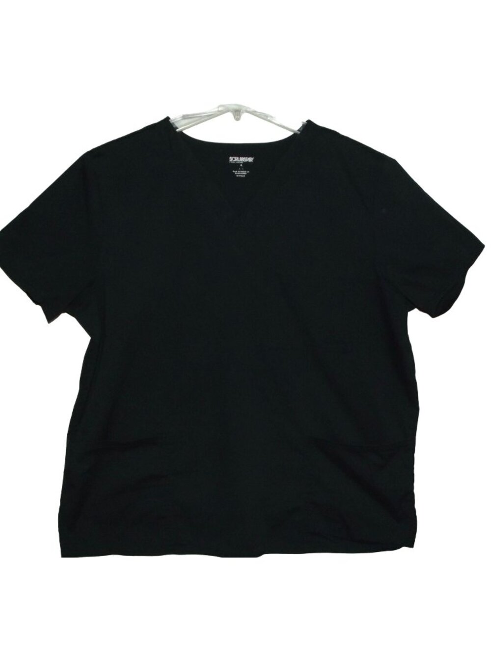Scrubstar Scrub Shirt Mens Size Large Black Premium V-Neck Short Sleeve 3-Pocket